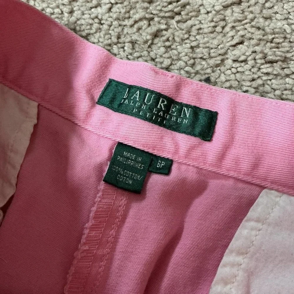 Lauren Ralph Old Money Preppy Pink‎ Chino Shorts 100% Cotton Size 6P Minimalist